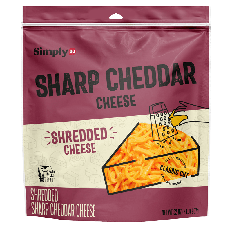 SimplyGo_ShreddedSharpCheddarCheese_2Lb