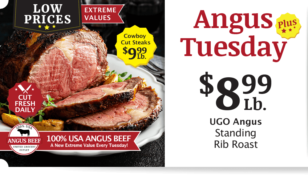 UGO Angus Beef London Broil, $4.99 per pound.