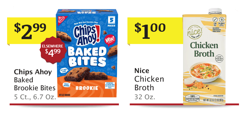 Tyson Honey Boneless Chicken Bites 20 Oz. is $5.99 (Compare to $9.49), and Wonder Powdered, Crunch or Chocolate Mini Donuts 6 Ct., 3 Oz. is 2/$1 (Compare to $1.00).
