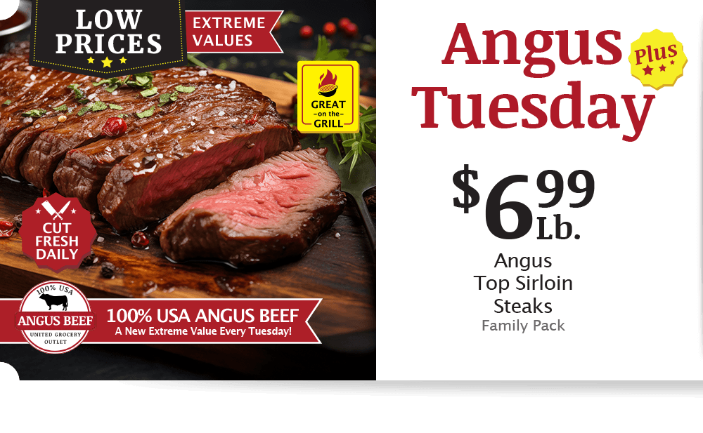 UGO Angus Beef London Broil, $4.99 per pound.