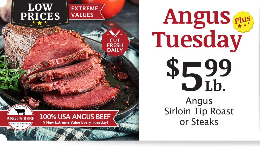UGO Angus Beef London Broil, $4.99 per pound.