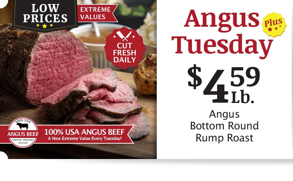 UGO Angus Beef London Broil, $4.99 per pound.