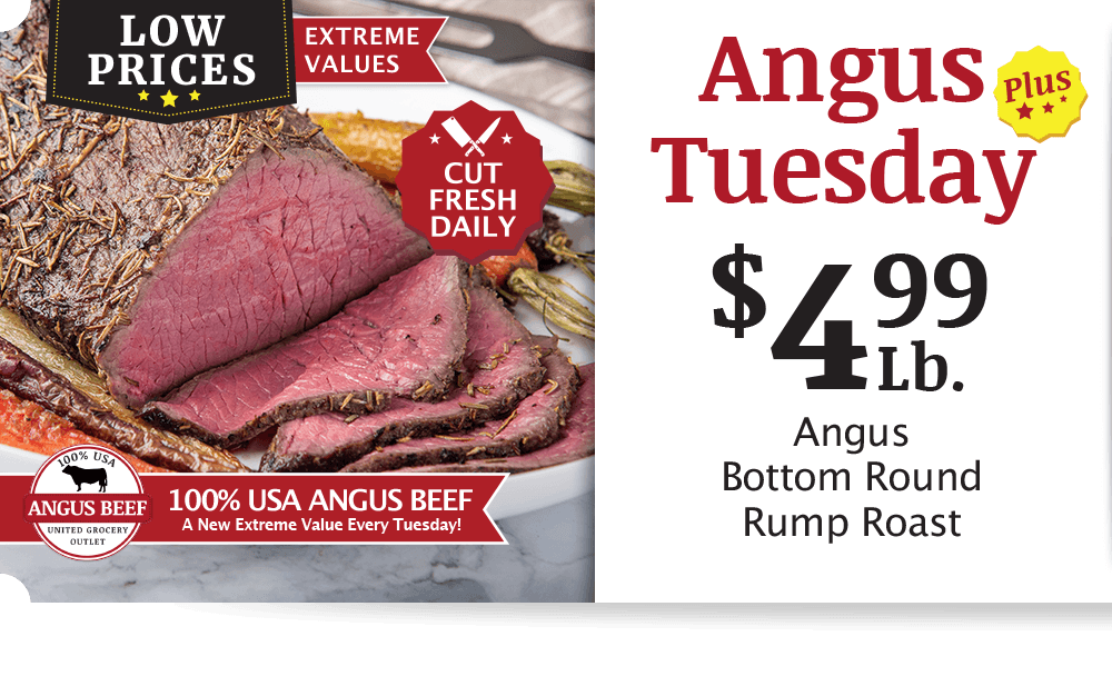 UGO Angus Beef London Broil, $4.99 per pound.
