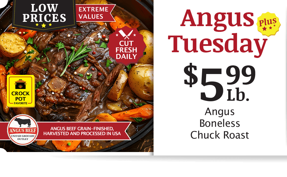 UGO Angus Beef London Broil, $4.99 per pound.